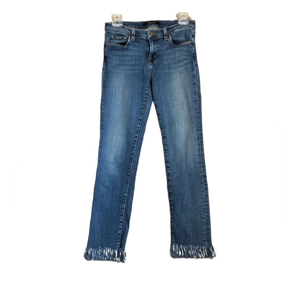 J Brand Blue Fringe Hem Jeans